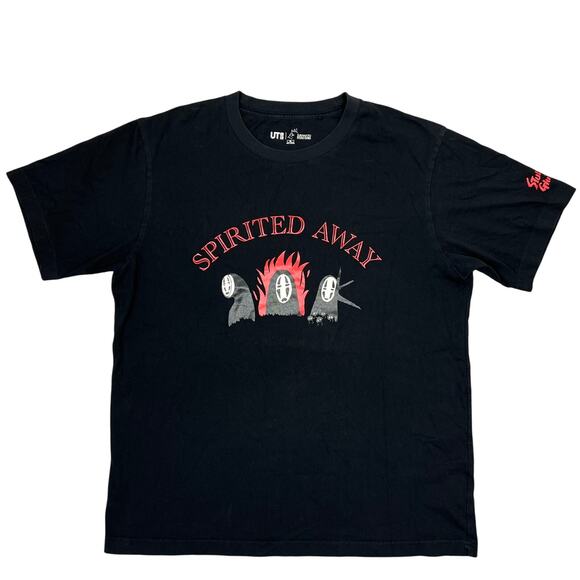 Spirited Away Studio Ghibli T-Shirt XL Black Red Goth Emo Graphic Uniqlo UT Tee - Picture 1 of 6